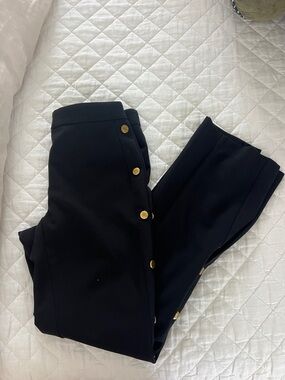 Ann Taylor Black Pants with Gold Button Trim